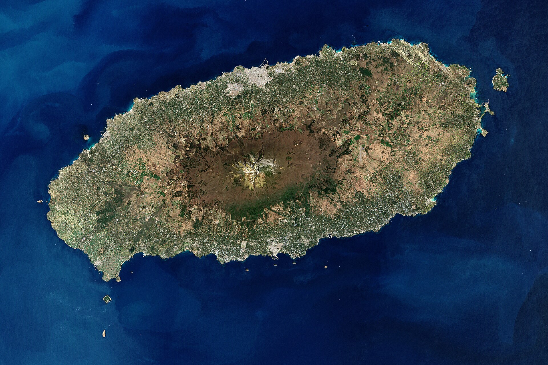Satellitbild över vulkanön Jeju