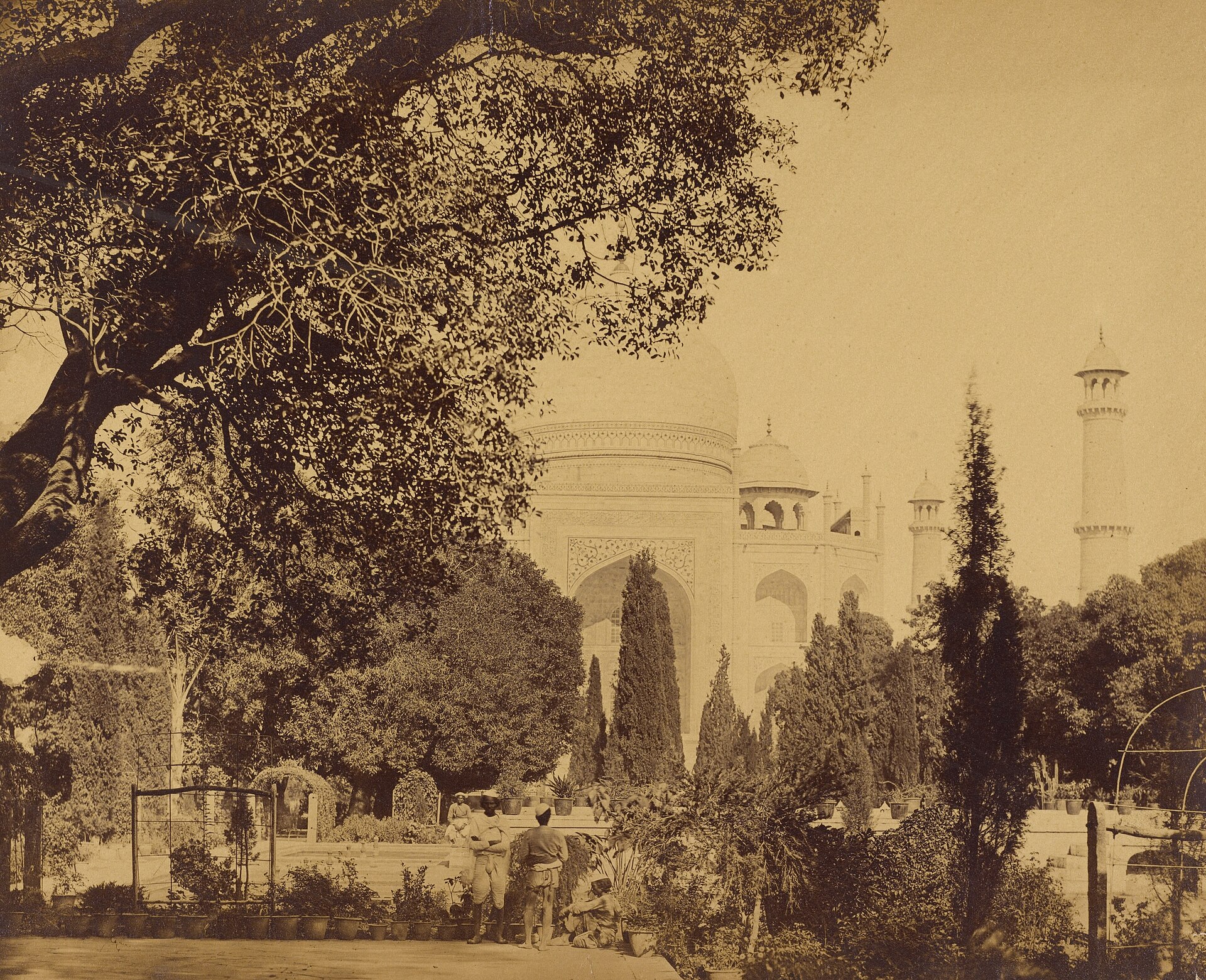 Historiskt fotografi av Taj Mahal från 1859